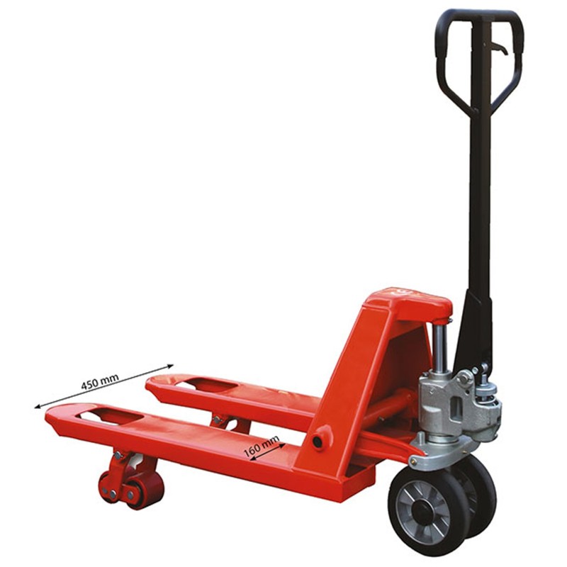 Transpalette manuel 2500 kg écartement extérieur des fourches 450 mm