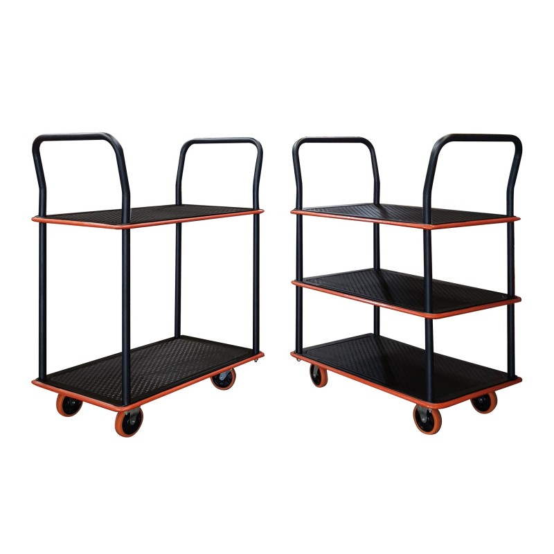 Chariot plateaux acier