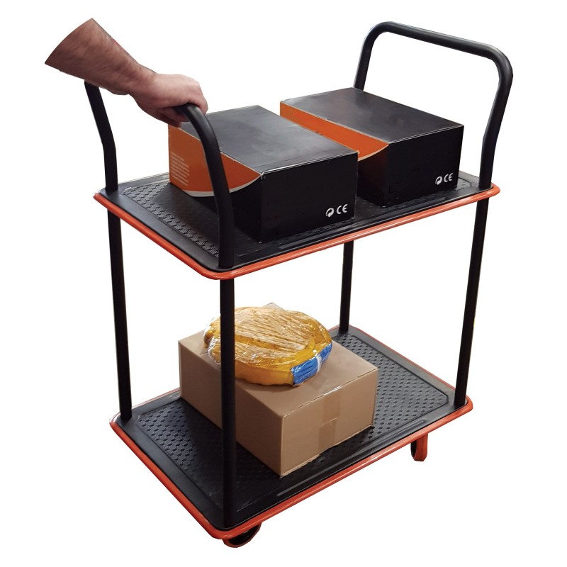 Chariot plateaux acier