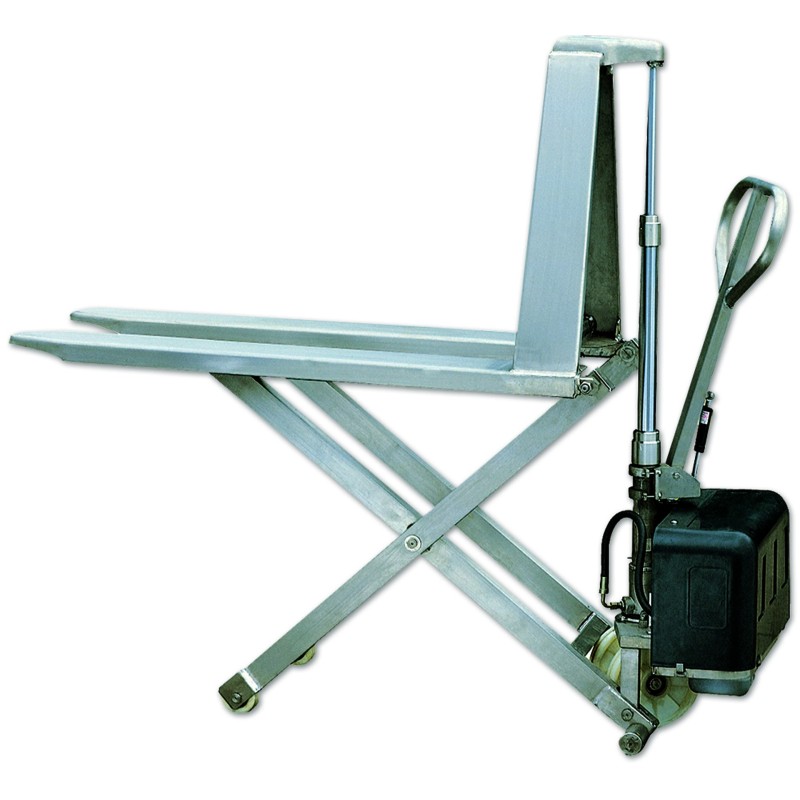 Transpalette manuel haute levée électrique inox 1 Tonne