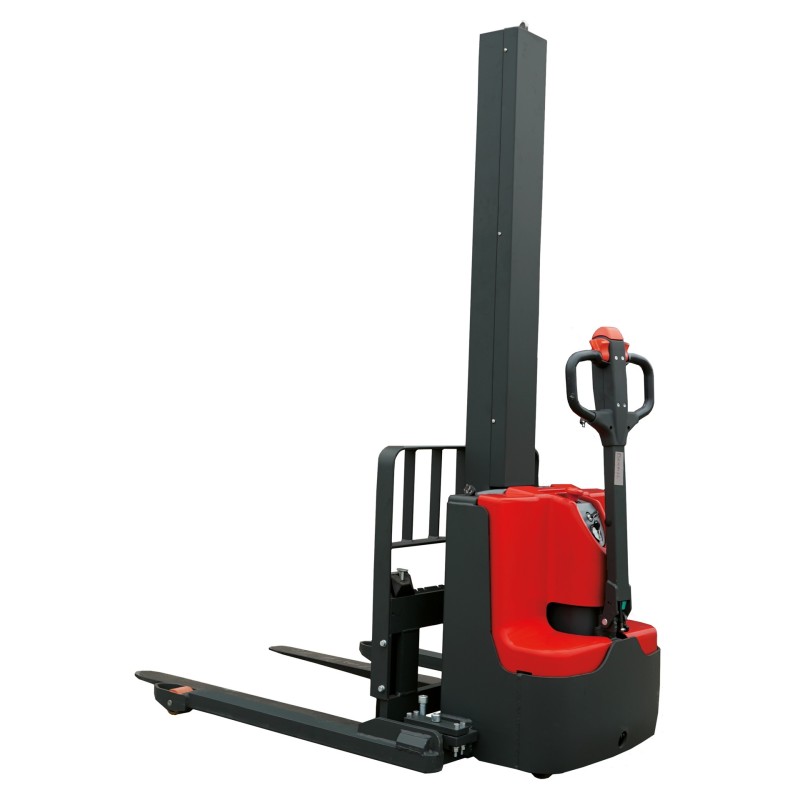Gerbeur électrique mât poutre  1 tonne avec longerons encadrants