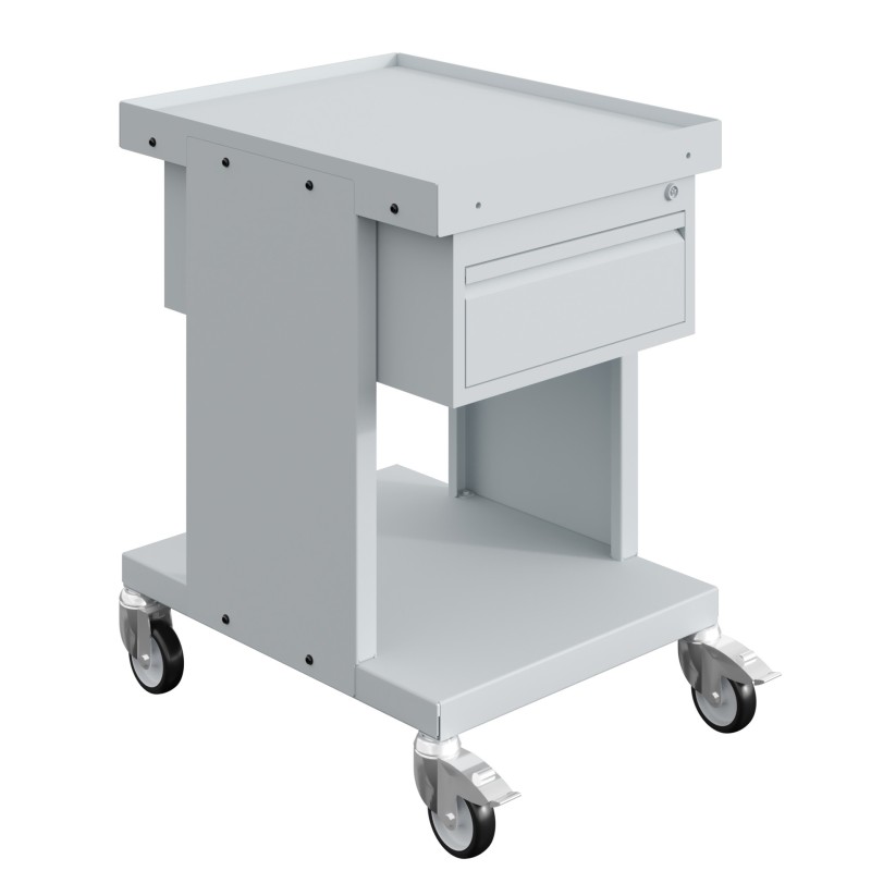 Desserte mobile 2 flancs latéraux avec bloc tiroirs
