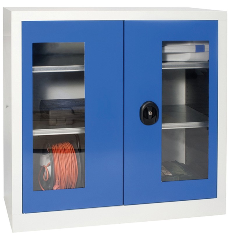 Armoire portes battantes transparentes