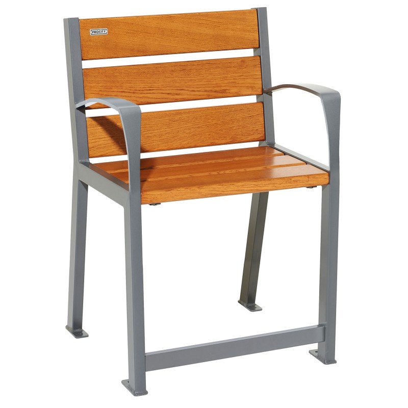 Fauteuil et banc acier bois "Spécial senior"