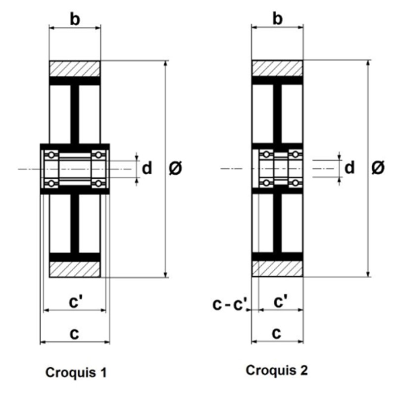 Roue directrice de transpalette manuel