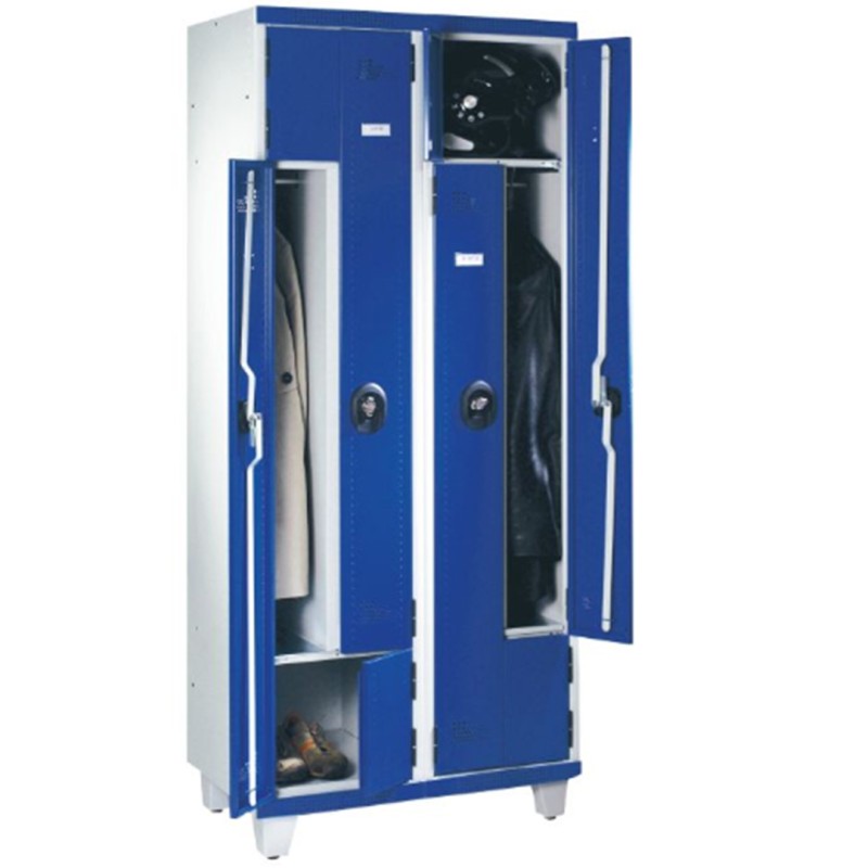 Vestiaire monobloc en L sur pieds