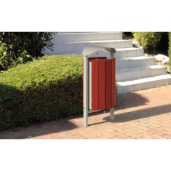 Corbeille acier bois 50 litres