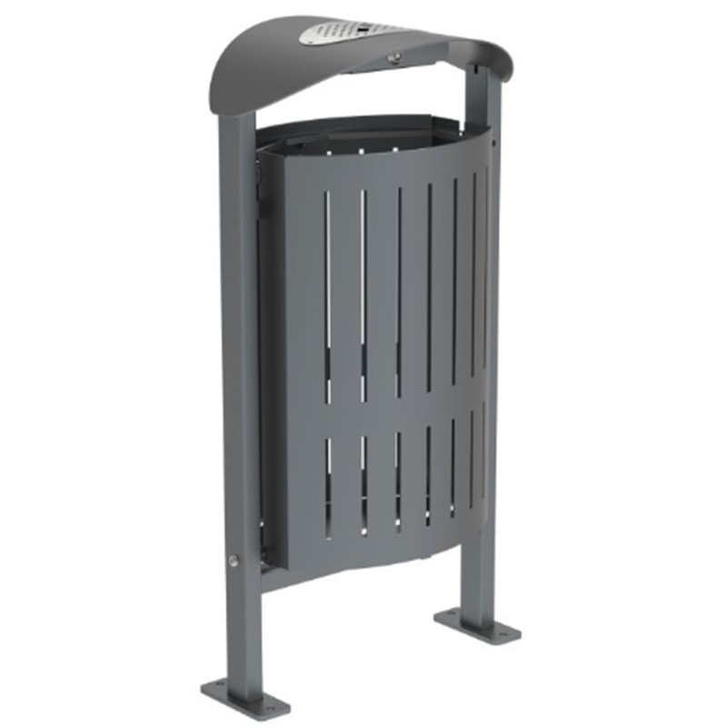 Corbeille acier bois 50 litres